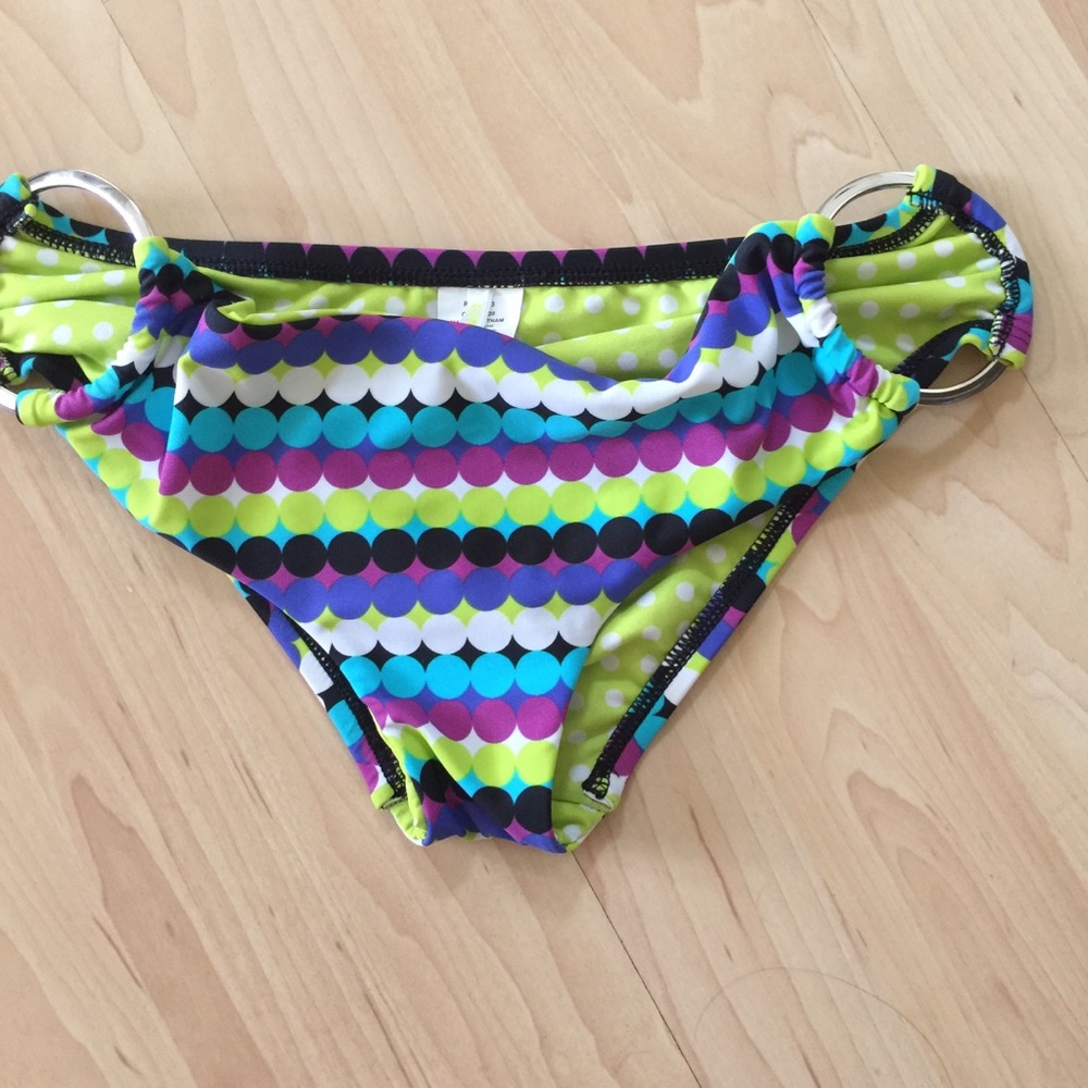 O’Neill Dippin Dots bikini bottom w gold hoops XS